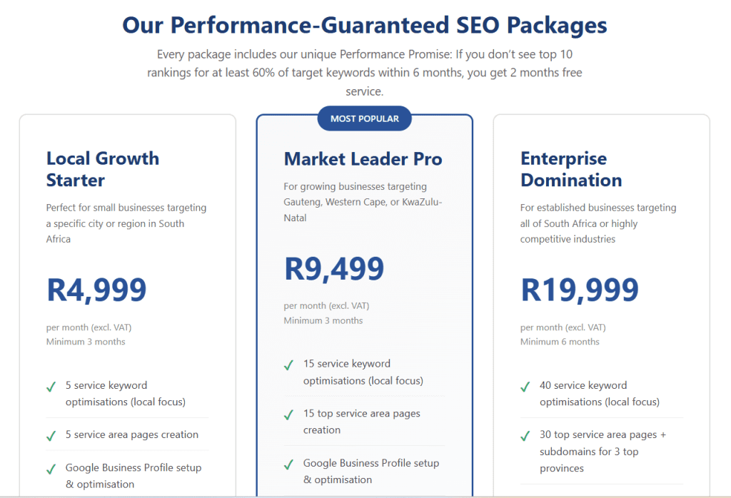 SEO Services Pricing 2026
